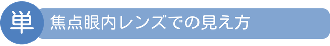 単焦点眼内レンズでの見え方